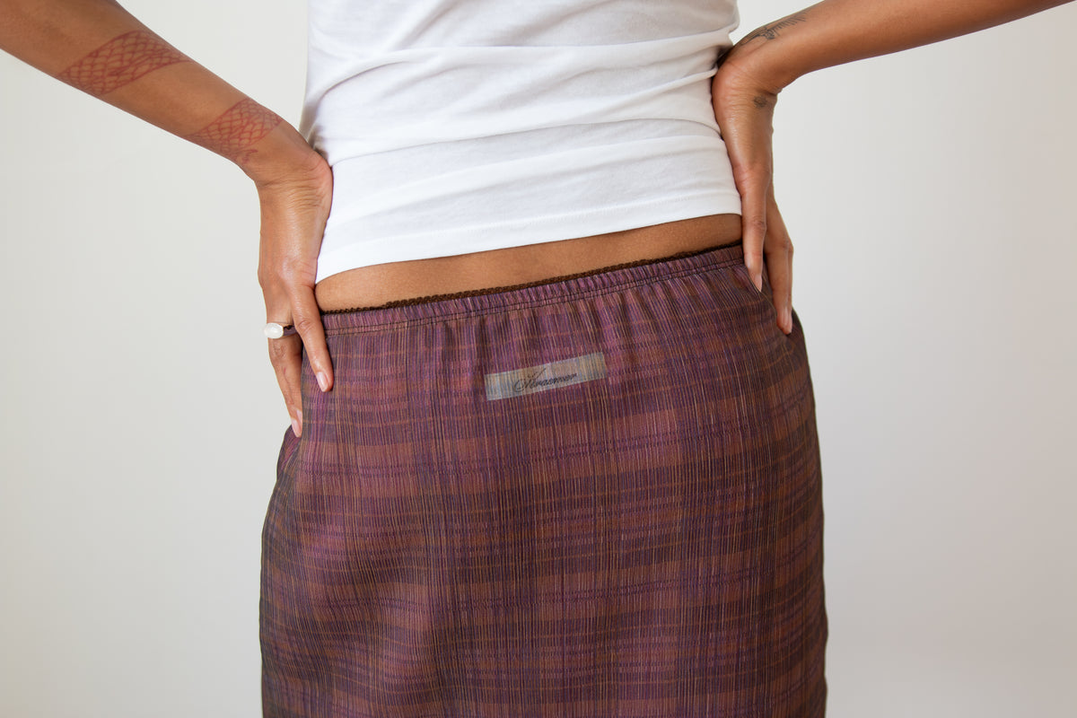 Pink Plaid Double Layer Skirt